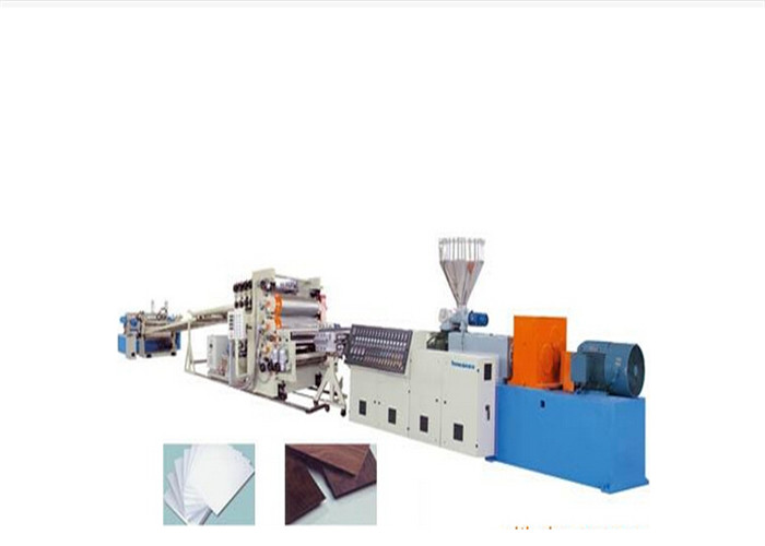 China Wood Plastic Cabinet Twin Extruder Machine , Furniture WPC Board Production Line on sale