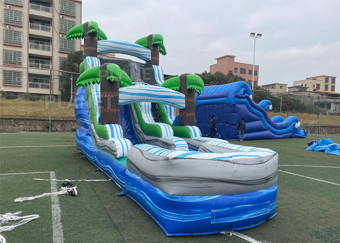 China 0.55mm PVC Tarpaulin Inflatable Water Games With Slides on sale