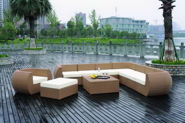 China outdoor wicker rattan sofa patio furniture set WS-019 on sale