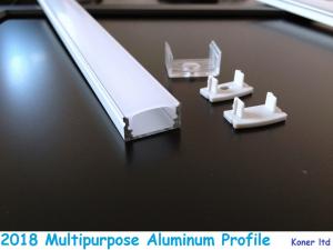 Aluminum extrusion for kitchen cabinet opal plastic coverd led aluminum profile with clips end caps accessory