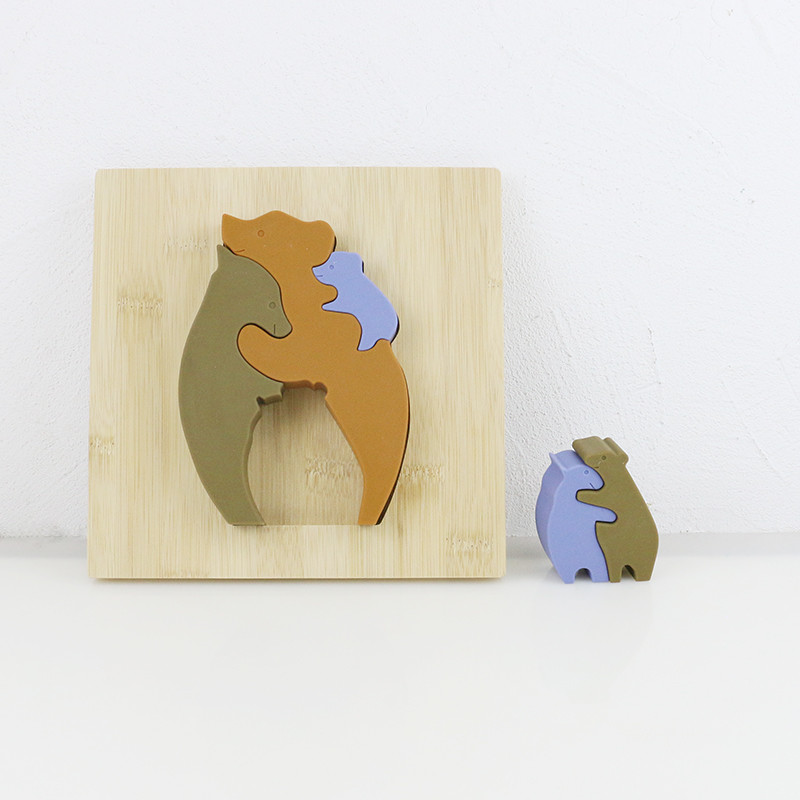 China Bear Shape Children Wooden Toys Jigsaw For Montessori Learning on sale