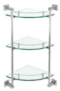 China Stainless steel Bathroom Accessories Bath Double Shelf,Shower Glass Shelf on sale