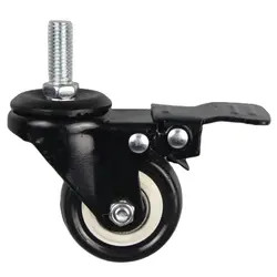 China M 1.5 Inch 40MM 30KG Bearing Thread Stem And Brake Castor PVC Hardware Tool Caster Wheels on sale