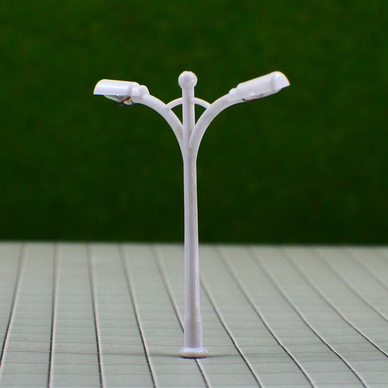 Best RB200-  6V Two-headed Street Plastic Scale Model Lamppost for Train Layout 4.5cm wholesale
