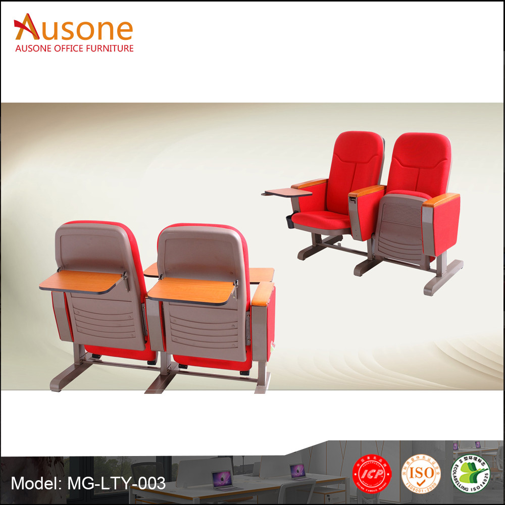 Cheap High Back Auditorium Chair and Desks With Writting Tablet For School Lecture for sale