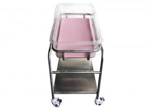 China Stainless Steel Hospital Baby Crib Tilting Cradle Adjustable With Sponge Mattress on sale