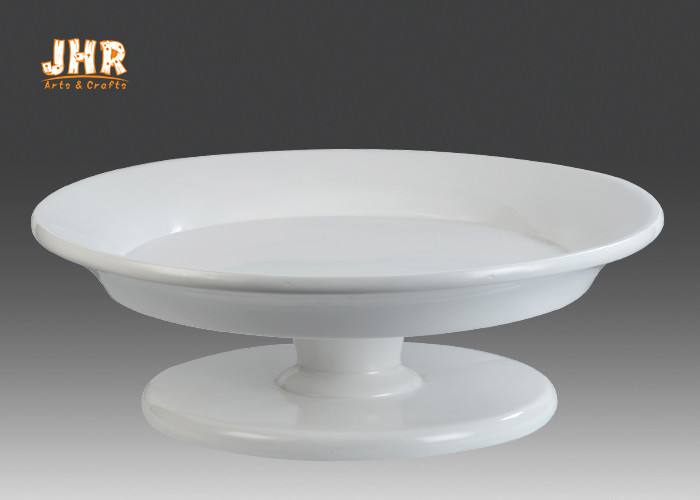 Best Footed Glossy White Fiberglass Centerpiece Table Vases Flower Serving Bowl wholesale