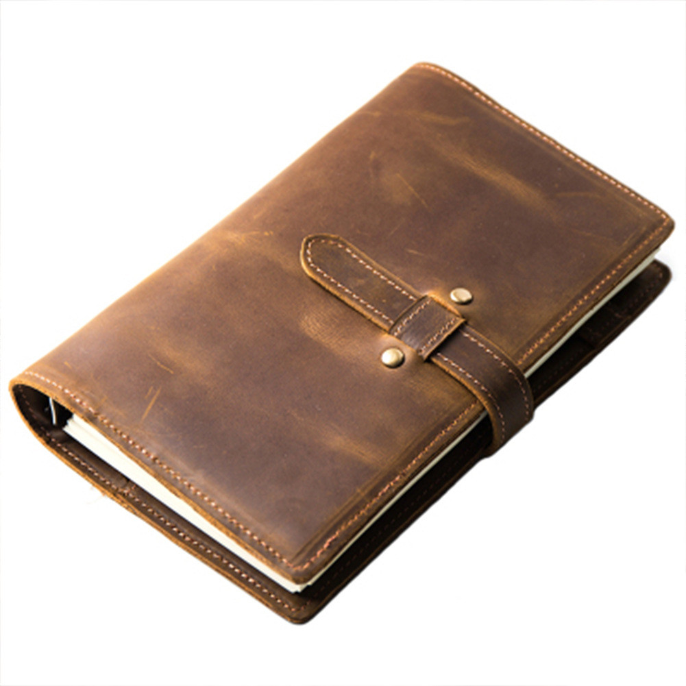 China CMYK Genuine Leather Notebook A5 Loose Leaf Journal Sketchbook Planner on sale