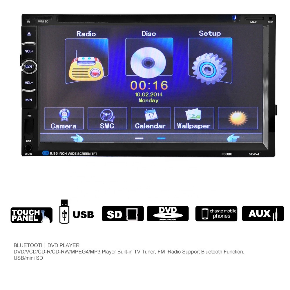 Best Double 2 DIN 7 inch Touch Screen FM AM TV USB Bluetooth Car Audio Radio Stereo Video MP5 DVD player wholesale