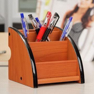 Pen Container, Remote Controler Holder, Made of Wood, Customized Sizes and Colors are Accepted