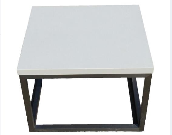 China Elegant Brushed Modern Furniture Coffee Table Durable Square Glass Top Table on sale