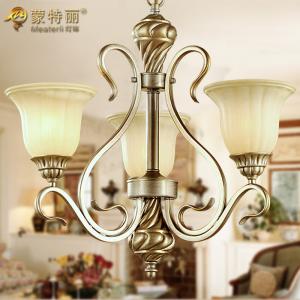 China 300W European Metal and Glass Chandelier With Lamp Shades 3 Light on sale