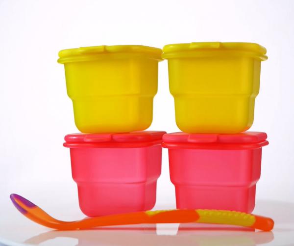 Cheap 2pcs BPA Free Airtight Plastic Baby Food Storage With Spoon for sale