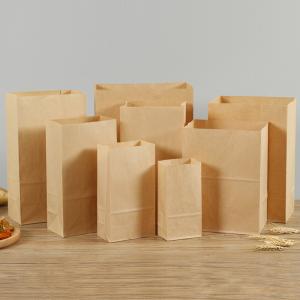 Flexo Printing Grocery Delivery Fast Food Kraft Paper Bag With Logo