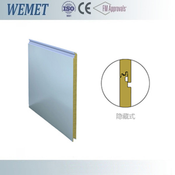 China 500-1000mm rock wool/glass wool sandwich panel curtain wall effect on sale