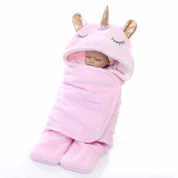 Flannel Unicorn Pillow Sleeping Bag 65x75cm With Velcro For Babies