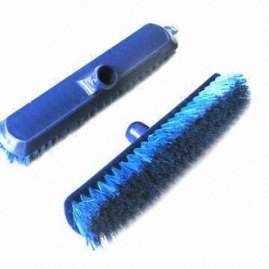 Plastic Floor Brushes with Hard PET Bristle and Hang-up Hole, Available in Bright Blue Color 