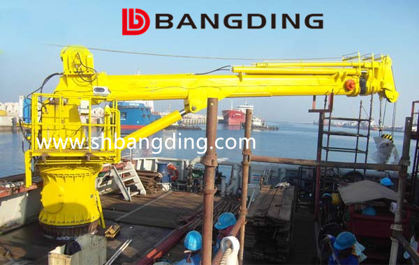 China BANGDING 0.5t12m Marine hydraulic crane telescopic boom vessel crane on sale