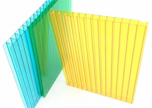 Cheap Colored Twin Wall Polycarbonate Sheet 10mm Thick Two Layers 1.2g/cm3 Desity for sale