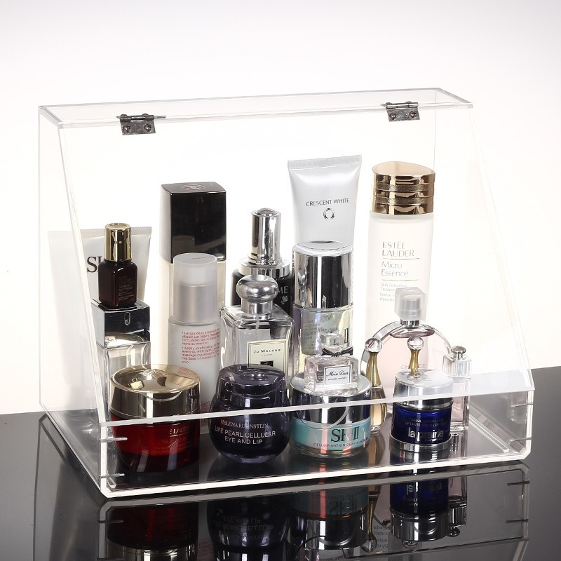 China Plexiglass Makeup Display Stand Clear Acrylic Storage Box Plastic Organizer on sale