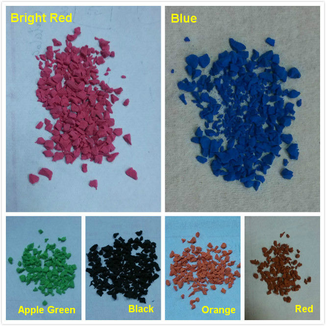 China Colorful EPDM rubber granules powder for rubber flooring surface on sale
