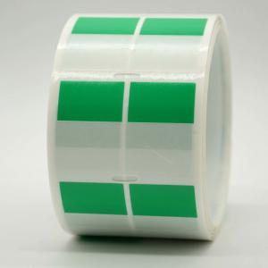 China 25.4mm*35mm，1mil green water Resistant polyester cable label for cable on sale