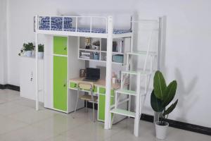 China KD School Dormitory 1800mm Height Bunk Bed With Desk on sale