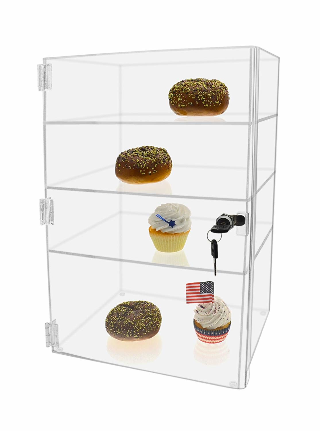 Best Transparent Lockable Acrylic Cupcake Display Case 2mm 3mm Thickness wholesale