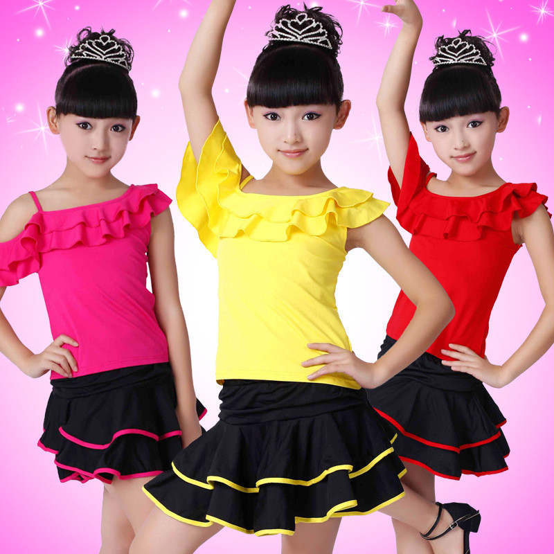 Best Children dance Latin dance skirt dress new girls dancing uniforms your LOGO can be printed wholesale
