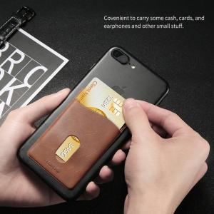China Leather 3M Adhesives Card Sticker Pocket Universal Credit Card Wallet Case For iPhone X 8 Samsung Women Men Phone Pouch on sale