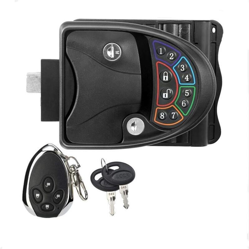 China RV Keyless Entry Door Handle Latch with card Wireless Remote Control Caravan Camper Keypad Lock Switch on sale