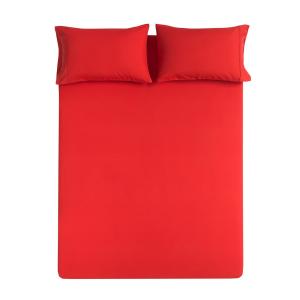 Best Bright Red 3 Piece Bedding Set No Bleaching With 50x70cm Pillow Case wholesale