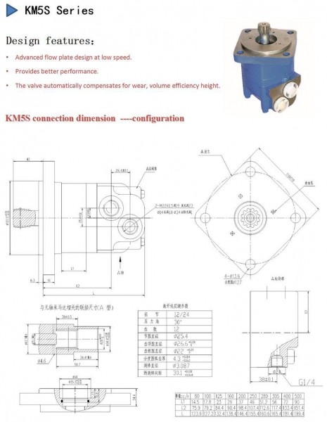 China KM5 490ml/R Sauer Danfoss Hydraulic Motor Danfoss Hydro Motor on sale