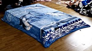 Best Blue Color Raschel Fleece Blanket Oblong Shaped 160x220cm 180x230cm Sizes wholesale