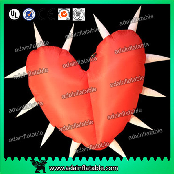 Best Factory Lovely Big Red Inflatable Heart With Led Lights For Festival , Diameter 1.5M wholesale