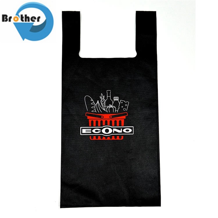 Cheap Non Woven Vest Bag Shopping Bags Promotional T-Shirt Shopping Bag for Supermarket