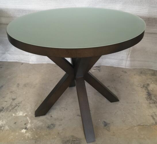 Cheap 6MM Tempered Glass Top Round Dining Table Hotel Interior Furniture ISO Listed for sale
