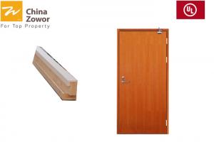 China Mahogany Fire Rated Wooden Doors With Panic Bar For Emergency Escape/ Veneer Finish/RAL Colors/ Max. 4’X 8’ on sale