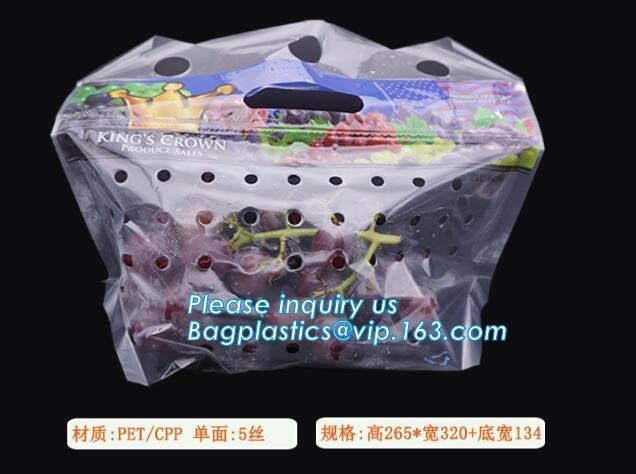 Best Zip lockk Clear Stand Up Fruit Pouch Packaging Bags, Vented Produce Bags with zipper, retail vegetable fruit wholesale