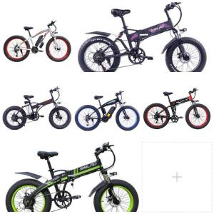 China 1KW Fat Tyre Folding Bike , 48V foldable electric cycle WIth Hidden Battery on sale