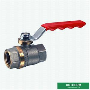 China Customized Forged Brass Ball Valve Steel Handle Double Female Threaded Two Colors Ball Valve on sale