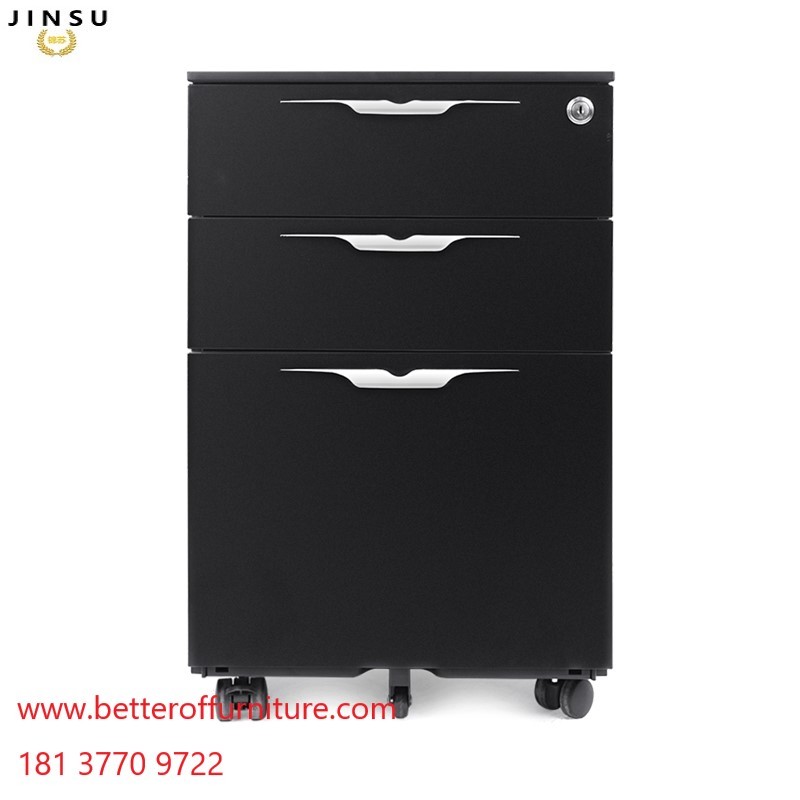 Professional design metal 3 drawer mobile pedestal with 5 casters for office desk