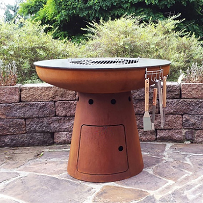 China Barbecue Customized Assembly Outdoor Fire Pit Bbq Grill Corten Steel on sale