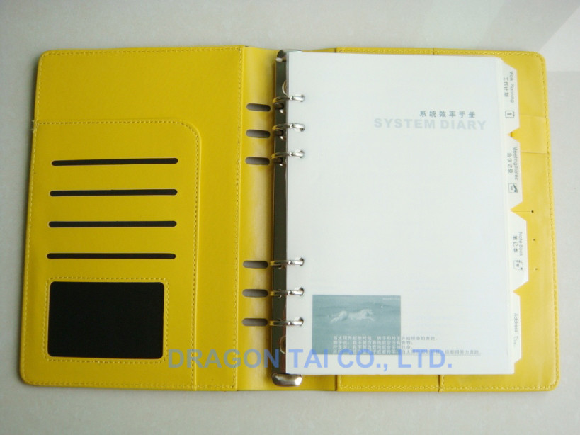 Cheap Leather Spring Binder Notebooks, Visit Card Holder,Made of Artificial Leather for sale
