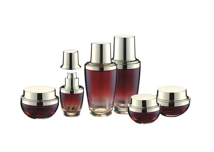 China Red Serum Glass Lotion Bottles Not Deformation Environmental Friendly Material on sale