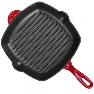 China Enamel square cast iron grill pan 26cm on sale