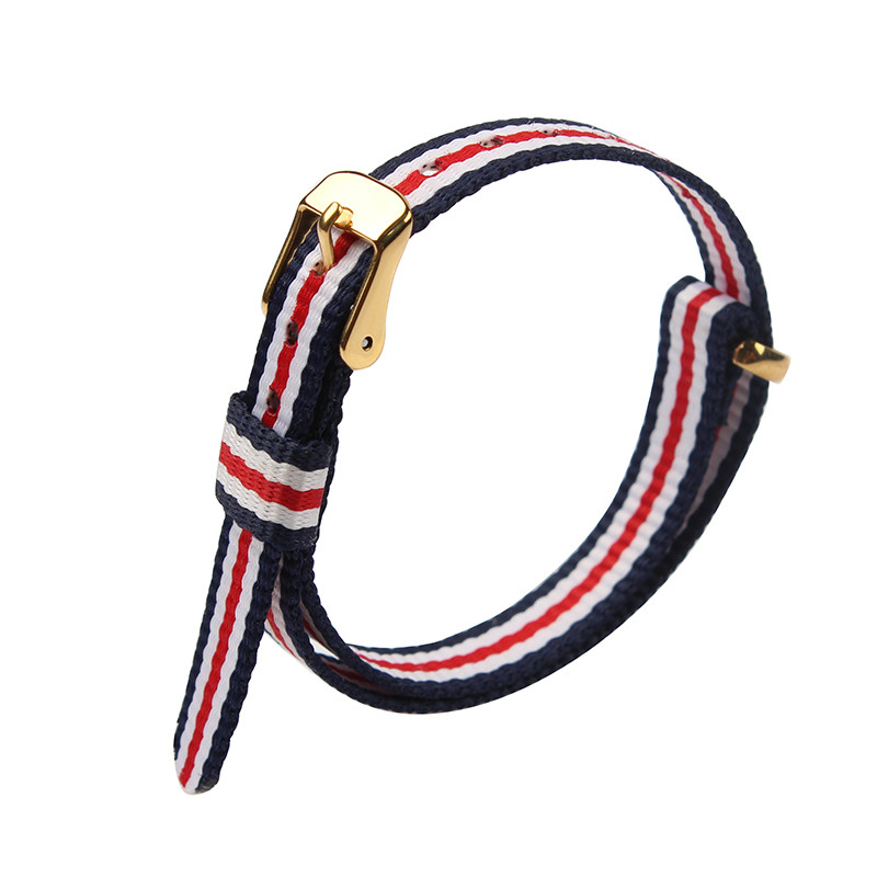 China Stripe Print 16mm Width Nylon Fabric Watch Strap ROHS approval on sale
