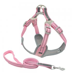 China Oxford Cloth Light Reflecting Pet Collar Leash Harness Set Safety Comfortable on sale