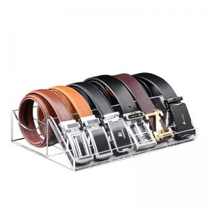 Best 6 Compartments Acrylic Belt Display Stand Dismountable 3mm Thickness 22x15x57cm wholesale