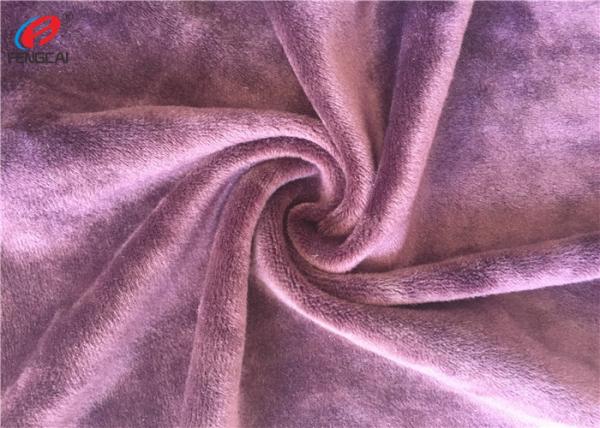 Cheap Stretch Plain Dyed Micro Purple Velvet Fabric , Super Soft Blanket Fabric for sale